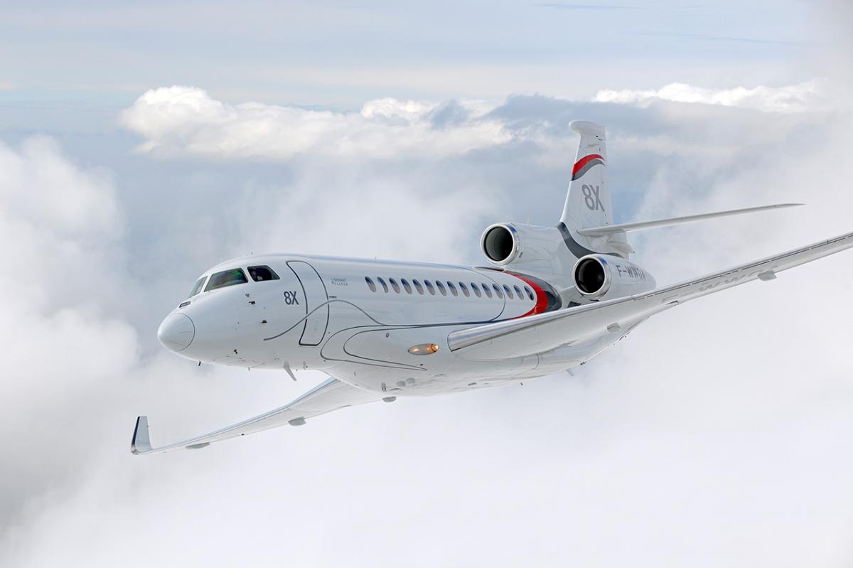 Falcon 8x cabin for Europe charter