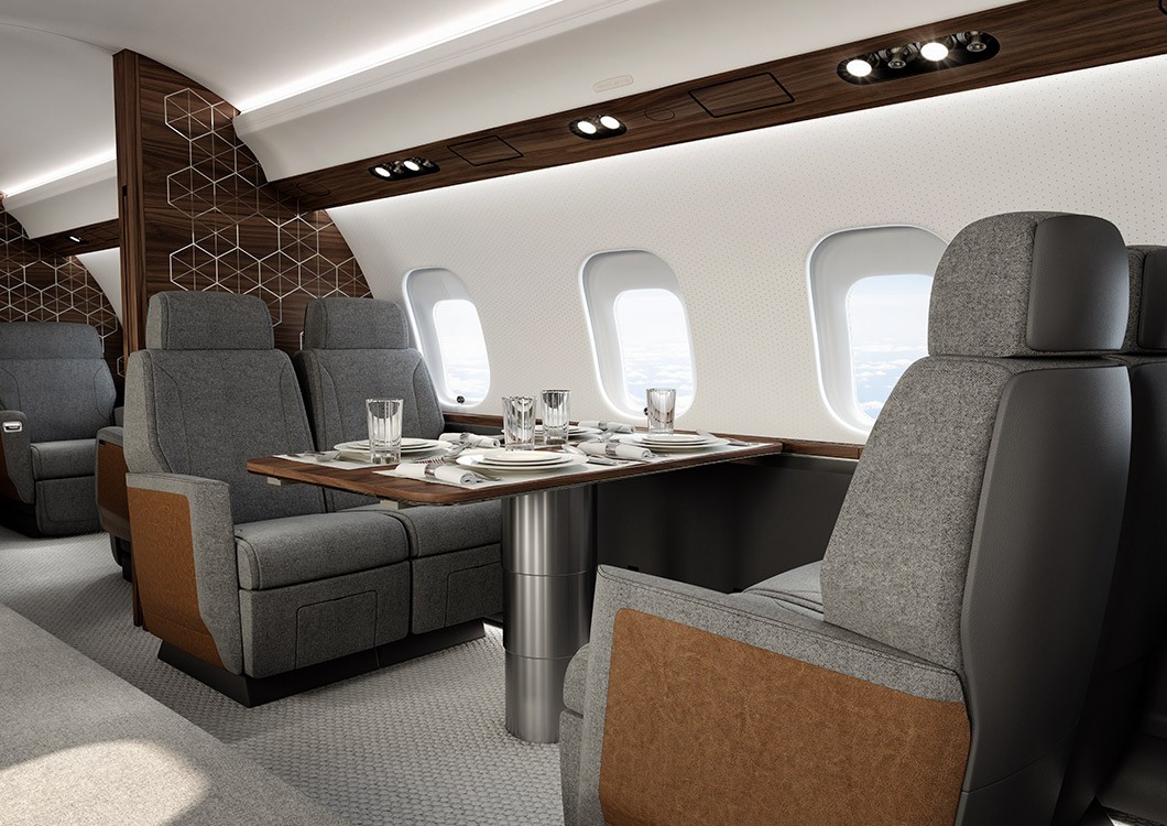 Bombardier Global 6500 cabin for Europe charter