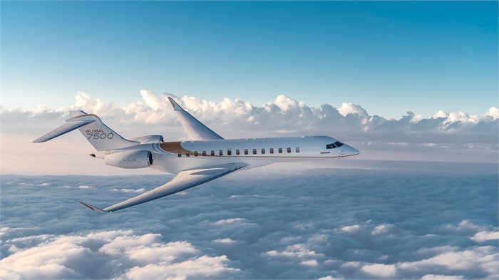 Bombardier Global 7500 cabin for Europe charter